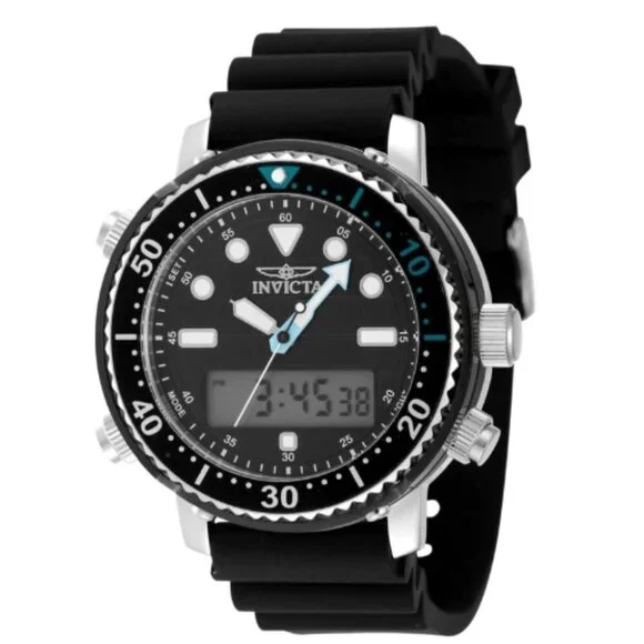 Invicta Pro Diver Alarm Chronograph Quartz Analog-Digital Black Dial Men's Watch